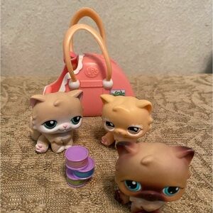 Littlest Pet Shop 3 Persian Cats #22 #129 #409 plus extras